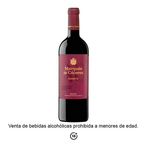 Vino Tinto Marqués de Cáceres reserva rioja 750 ml Bodega Aurrera