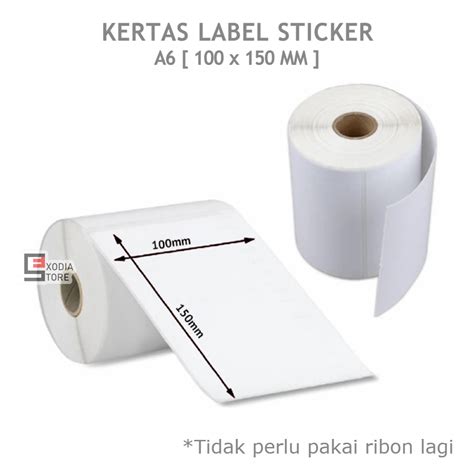 Jual Label Barcode Thermal Paper 100 X 150 Mm Kertas Sticker Label