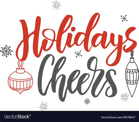 Christmas Greeting Card Holidays Cheers Hand Vector Image