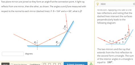 Solved Two Plane Mirrors Are Joined So They Form An Angle Chegg