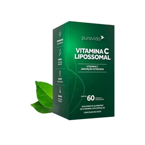 Vitamina C Lipossomal 60 Caps Pura Vida Vitaminas A Z Magazine Luiza