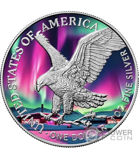 Walking Liberty Northern Lights Oz Moneda Plata Usa