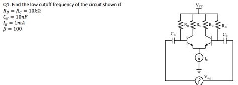 Solved Q1. ﻿Find the low cutoff frequency of the circuit | Chegg.com