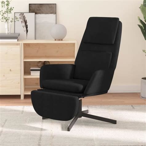 Vidaxl Chaise De Relaxation Avec Repose Pied Noir Velours