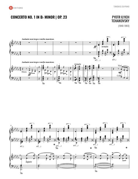 Tchaikovsky Concerto No 1 In B Flat Minor Free Sheet Music