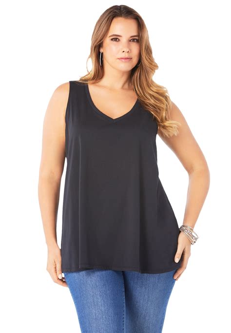 Roamans Roamans Womens Plus Size Swing Ultimate Tank Top 42 44