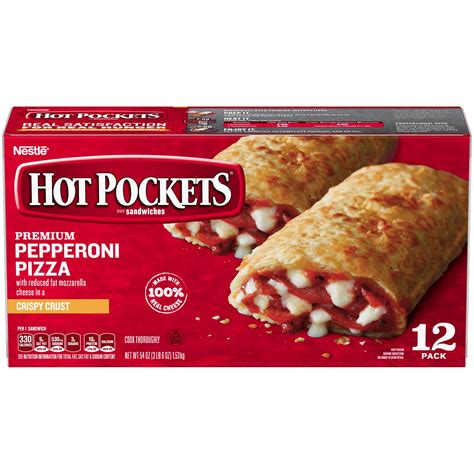 HOT POCKETS Pepperoni Pizza Frozen Sandwiches Ct Box Frozen Food With Mozzarella Cheese