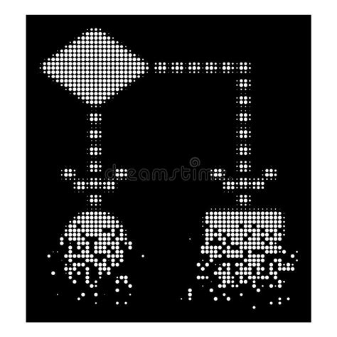 White Dissipated Dotted Halftone Algorithm Scheme Icon Stock Vector