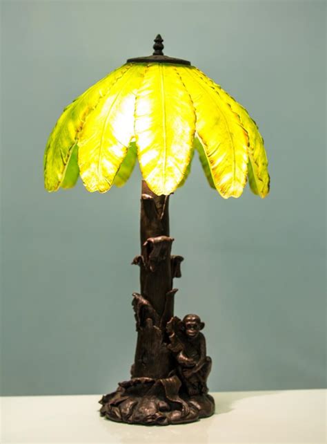 Sold Price Resin Monkey Figural Palm Tree Lamp Invalid Date Edt