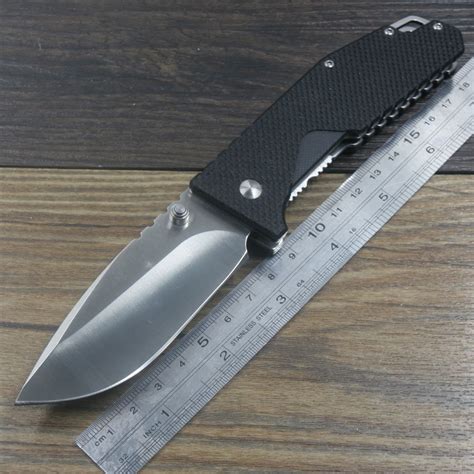 Sanrenmu 8Cr14Mov Steel Blade Black G10 Survival Folding Knife 9063 Edc