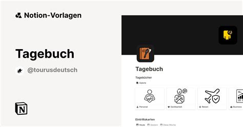 Tagebuch Vorlage Von Tourus Deutsch Notion Marketplace