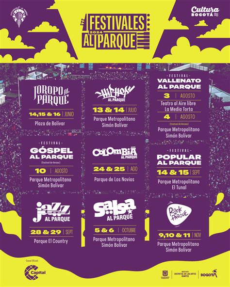 Bogot Anuncia Las Fechas De Los Festivales Al Parque Colombia