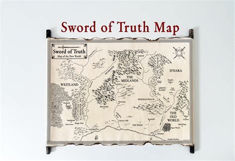 Map Of The New World Sword Of Truth Map On Handmade Scroll The