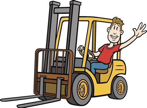 Heavy Equipment Illustration Open Forklift Illustration Clipart