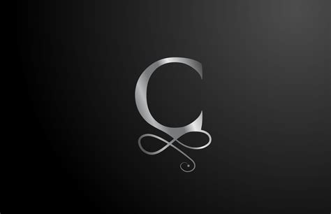 Grau C Elegantes Monogramm Alphabet Buchstaben Symbol Logo Design