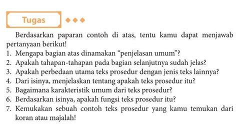 Kunci Jawaban Bahasa Indonesia Kelas 11 SMA Halaman 11 Teks Prosedur
