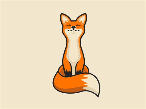 Happy Fox Creative Illustration Fox Drawing Happy Fox