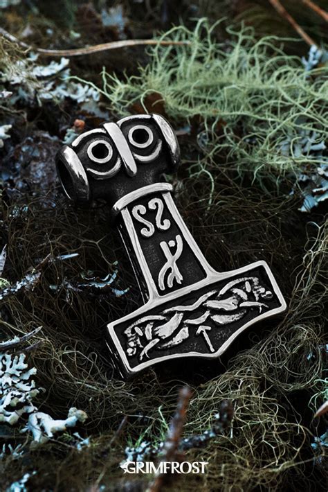 Grimfrost Thors Hammer Stainless Steel Thors Hammer Viking Jewelry