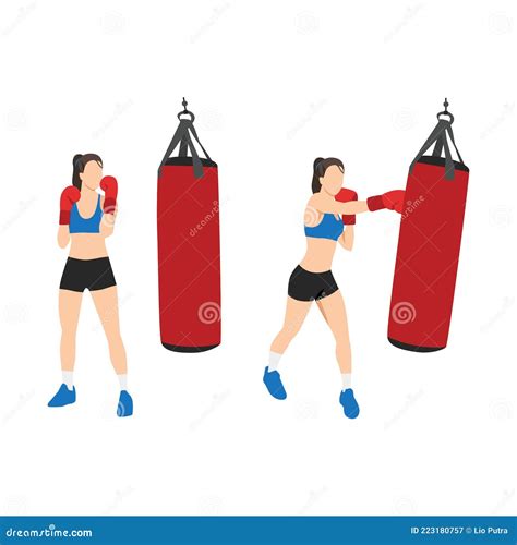 Man Doing Boxing Moves Exercise Jab Cross Hook And Uppercut Movement