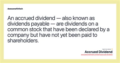 Accrued Dividend Awesomefintech Blog