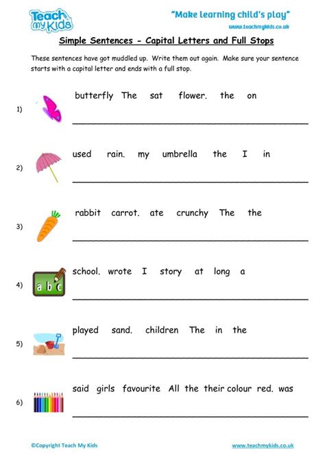 Sentence Making Worksheets