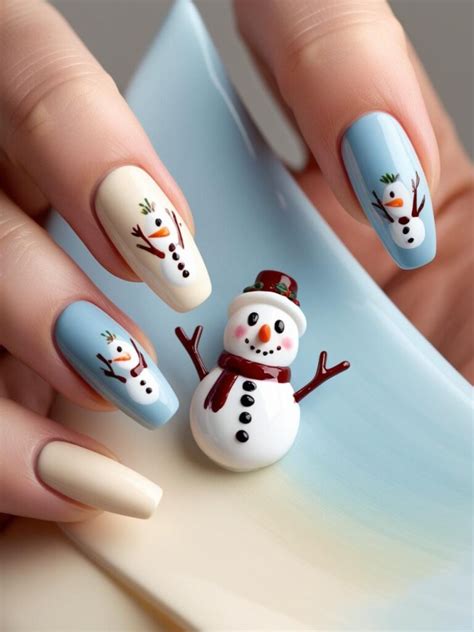 29 Adorable Christmas Snowman Nail Ideas for a Frosty Festive Look ...