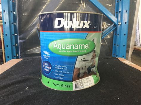 Dulux Aquanamel Semi Gloss Vivid White Water Based 1x 4L Can