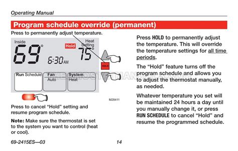 Honeywell RTH6350D Thermostat Operating Manual