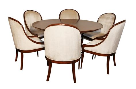 Mahogany Art Deco Dining Set Table And Six Chairs