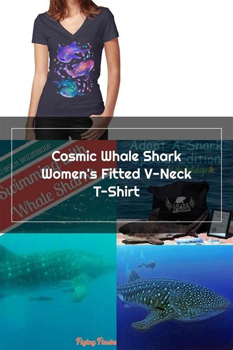 Whale Sharks Cosmic Whale Shark Women S Fitted V Neck T Shirt Whale