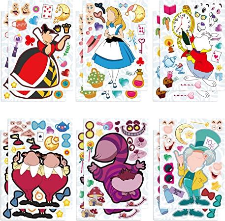 Amazon Pcs Make Your Own Alice In Wonderland Toys Stickers Sheet