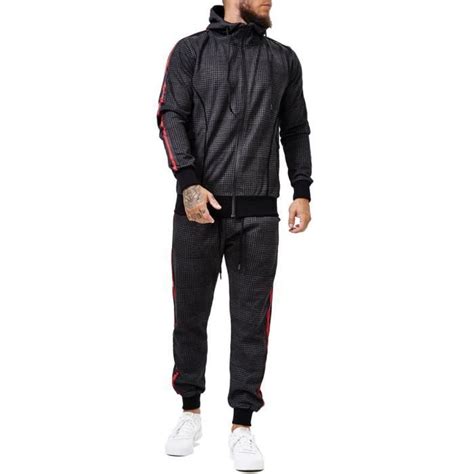 Ensemble Jogging Homme Survêt 1658 Noir Noir Cdiscount Prêt à Porter