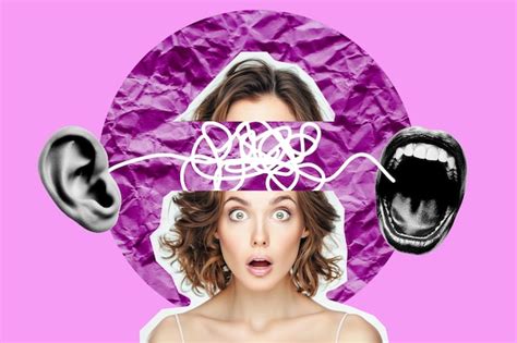 Premium Photo Modern Collage Illustration Of A Confused Woman With A
