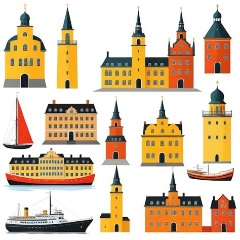 Stockholm Vector Set White Background Isolated A High Premium Ai