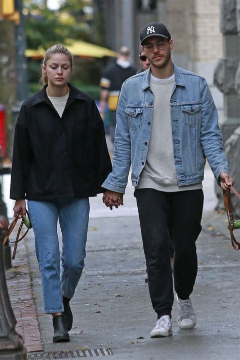 Melissa Benoist And Boyfriend Chris Wood Walk The Dogs 04 Gotceleb