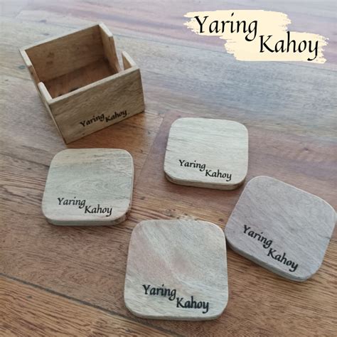 Personalized Wooden Coaster Natural Laser Engraved Kitchen Decor Cup