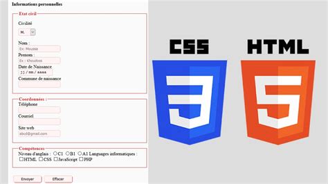 Tuto RÉaliser Un Formulaire Avec Html Et Css Youtube