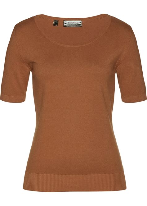 Pull à manches courtes moderne et très féminin marron châtaigne