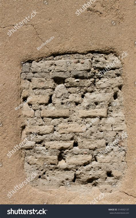 Closeup Of Original Adobe Bricks Under Adobe Surface Of The "Oldest ...