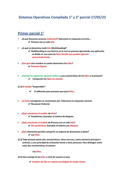 Sistemas Operativo Er Do Y Final Sistemas Operativos Compilado Y