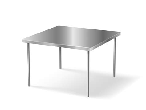 Mesa De Metal Realista Aislada Vector Premium