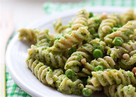 Pea Pesto Pasta Salad With Parsley Mint And Pine Nuts