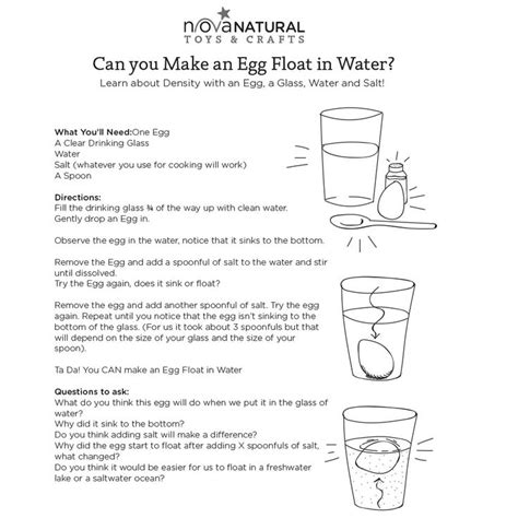 Science Project Floating Egg