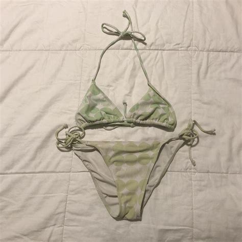 Y2k Deadstock Bikini Super Cute Print Fits A Small Depop