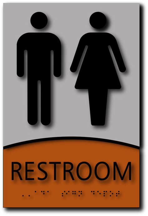 Unisex Restroom Ada Signs In Brushed Aluminum And Wood Laminates Ada Sign Depot