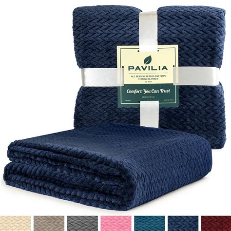 Luxury Soft Plush Navy Blue Throw Blanket For Sofa Couch Velvet Fleece Chevron Pattern Throw