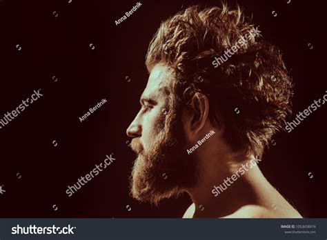 Naked Bearded Man Angrily Screams Into Stock Photo Edit Now 1053658976