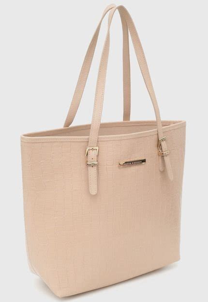 Bolsa Jorge Bischoff Croco Nude Compre Agora Dafiti Brasil