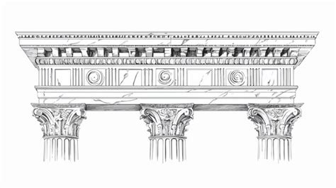Antiguo Pedimento Arquitectónico Griego Romano Detalle Para La Historia