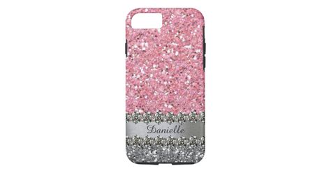 Pink Faux Glitter Diamond Bling Personalized Case Mate Iphone Case Zazzle